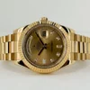 rolex day date 41 yellow gold champagne diamond dial 26 fluted bezel president bracelet 218238 7282 icokw.webp