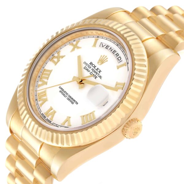 Rolex Day-Date II 41 President Yellow Gold White Dial Mens Watch 218238 Box Card - Image 5