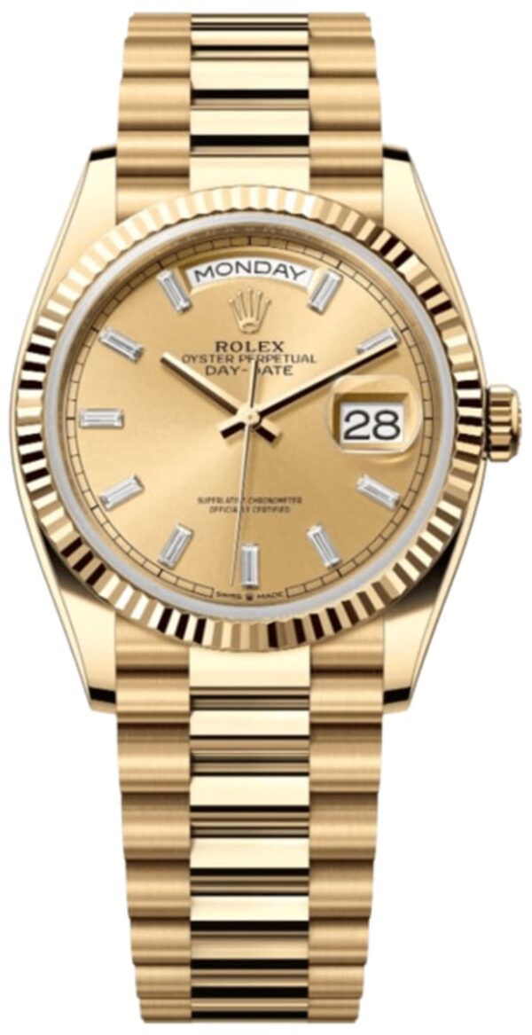 Rolex Day-Date Yellow Gold Automatic Champagne Diamond Dial Women's Watch M128238-0132