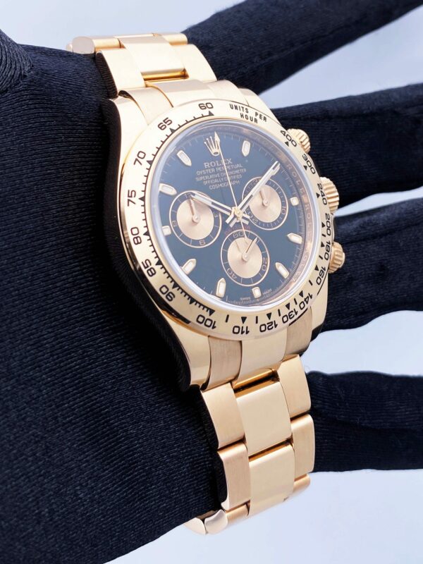 Rolex Daytona 116505 18K Rose Gold Black Dial Mens Watch - Image 3
