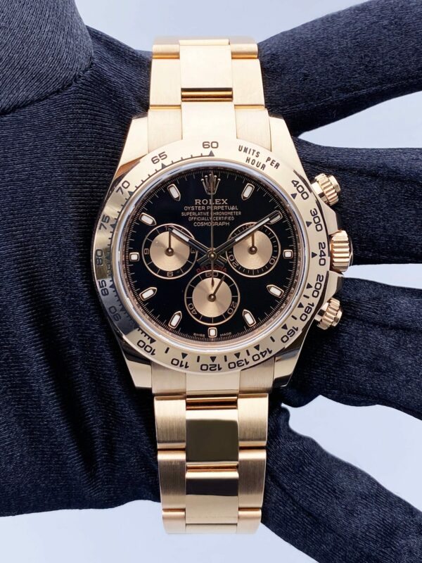 Rolex Daytona 116505 18K Rose Gold Black Dial Mens Watch - Image 2