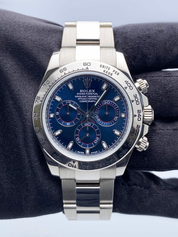 Rolex Daytona 116509 Blue Dial 18K White Gold Mens Watch Box Papers - Image 2