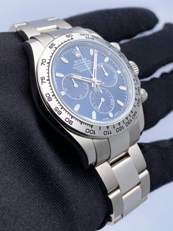 Rolex Daytona 116509 Blue Dial 18K White Gold Mens Watch Box Papers - Image 3