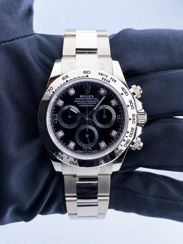 Rolex Daytona 116509 Diamond Dial 18K White Gold Mens Watch Box Papers - Image 3
