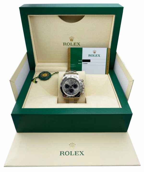 Rolex Daytona 116509 Slate Dial 18K White Gold Mens Watch Box Papers - Image 2