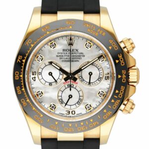 Rolex Daytona 116518L MOP Diamond dial Yellow Gold Mens Watch Box Papers