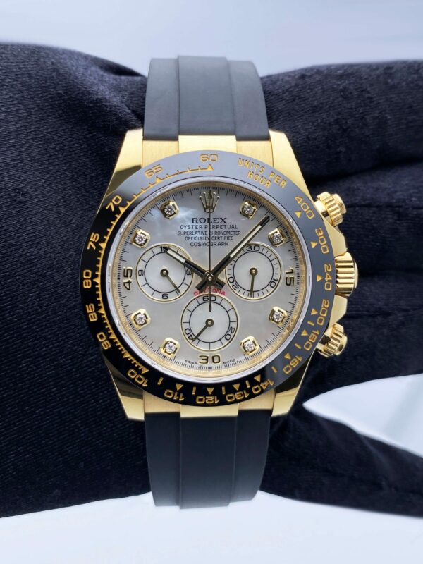 Rolex Daytona 116518L MOP Diamond dial Yellow Gold Mens Watch Box Papers - Image 2