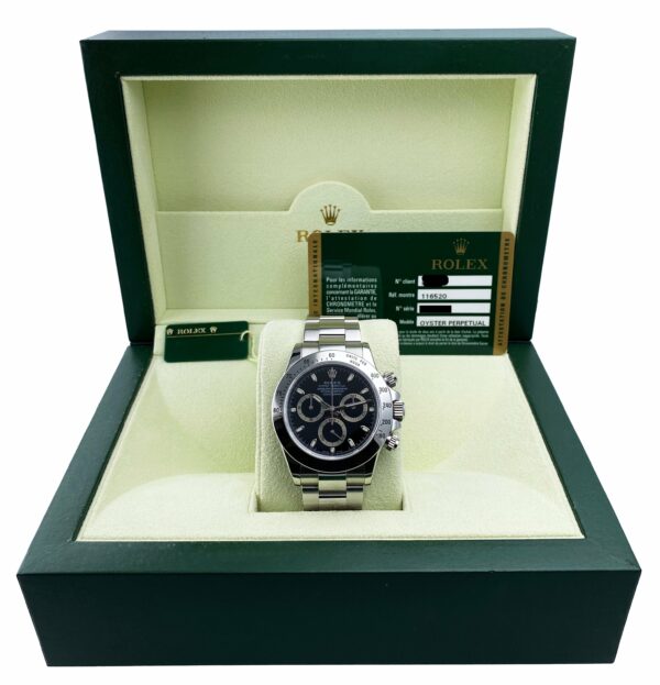 Rolex Daytona 116520 Black Dial Stainless steel Mens Watch Box Papers - Image 2
