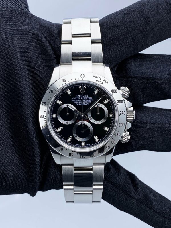 Rolex Daytona 116520 Black Dial Steel Mens Watch Box Papers - Image 3