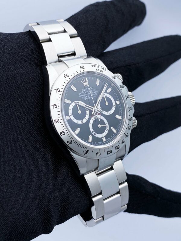 Rolex Daytona 116520 Black Dial Steel Mens Watch Box Papers - Image 4