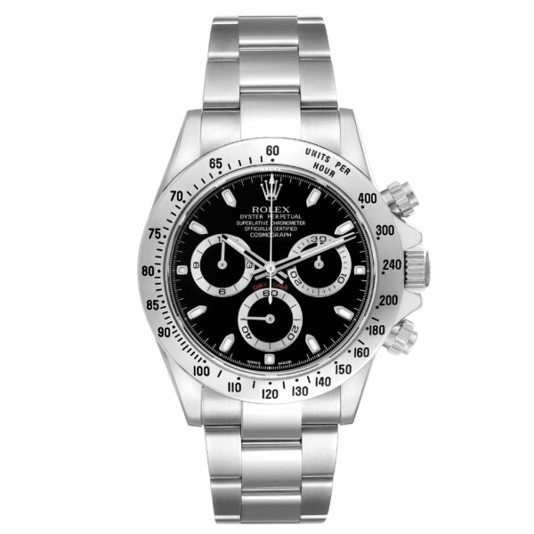 Rolex Daytona Chronograph Black Dial Steel Mens Watch 116520 Box Card - Image 2