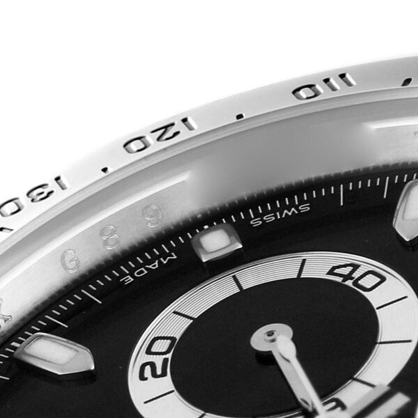 Rolex Daytona Chronograph Black Dial Steel Mens Watch 116520 Box Card - Image 9