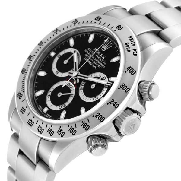 Rolex Daytona Chronograph Black Dial Steel Mens Watch 116520 Box Card - Image 5