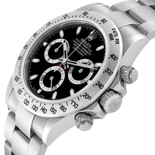 Rolex Daytona Chronograph Black Dial Steel Mens Watch 116520 Box Card - Image 6