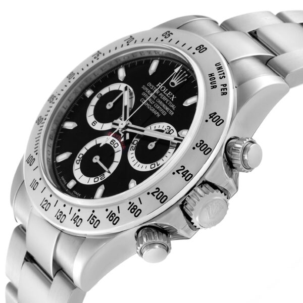 Rolex Daytona Chronograph Black Dial Steel Mens Watch 116520 Box Card - Image 8