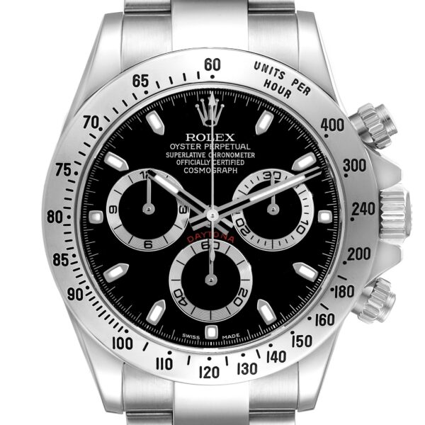 Rolex Daytona Chronograph Black Dial Steel Mens Watch 116520 Box Card