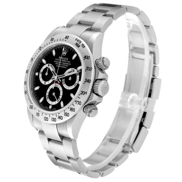 Rolex Daytona Chronograph Black Dial Steel Mens Watch 116520 Box Card - Image 5