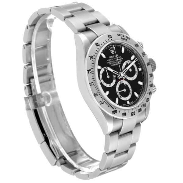 Rolex Daytona Chronograph Black Dial Steel Mens Watch 116520 Box Card - Image 3