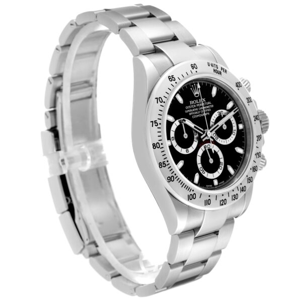 Rolex Daytona Chronograph Black Dial Steel Mens Watch 116520 Box Card - Image 4