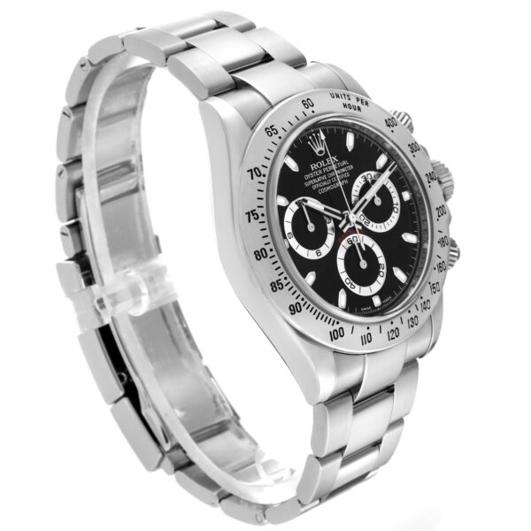 Rolex Daytona Chronograph Black Dial Steel Mens Watch 116520 Box Card - Image 6