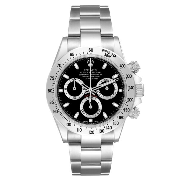 Rolex Daytona Chronograph Black Dial Steel Mens Watch 116520 Box Card - Image 3