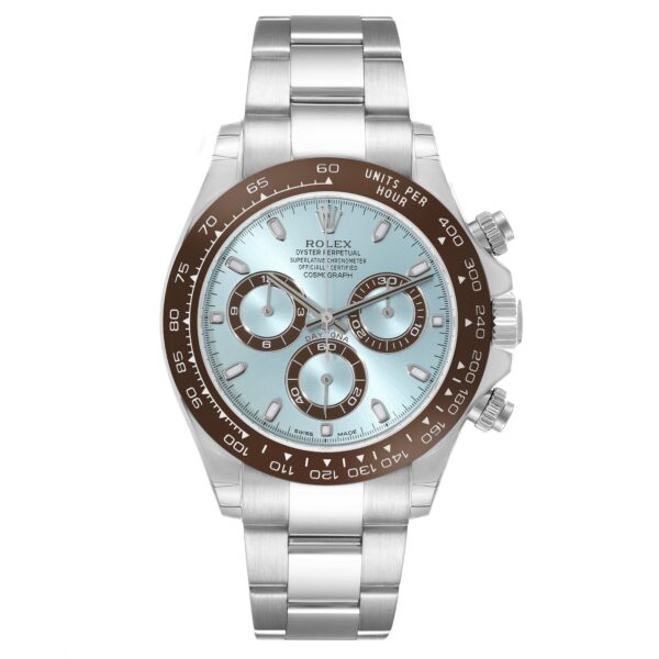 Rolex Daytona Ice Blue Dial Platinum Chronograph Mens Watch 116506 Unworn - Image 2