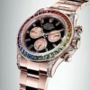 rolex daytona rainbow 116595rbow black dial diamond bezel oyster bracelet rose gold watch 2498 r2xqi.webp