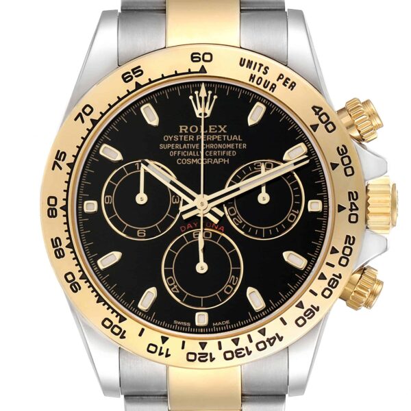 Rolex Daytona Steel Yellow Gold Black Dial Mens Watch 116503 Box Card