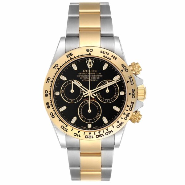 Rolex Daytona Steel Yellow Gold Black Dial Mens Watch 116503 Box Card - Image 2