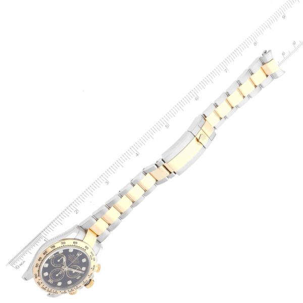 Rolex Daytona Steel Yellow Gold Black Diamond Dial Mens Watch 116503 Box Card - Image 10