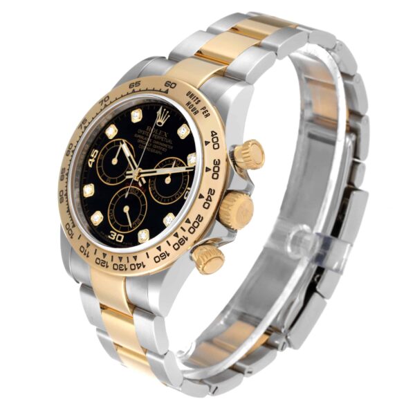 Rolex Daytona Steel Yellow Gold Black Diamond Dial Mens Watch 116503 Box Card - Image 4