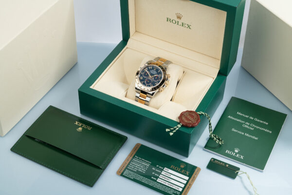 rolex daytona steel yellow gold blue racing dial mens watch 116523 4874 xjquj.jpg