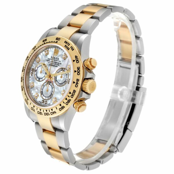 Rolex Daytona Steel Yellow Gold Mother of Pearl Diamond Mens Watch 116503 Box Card - Image 4