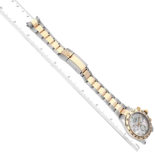 Rolex Daytona Steel Yellow Gold Mother of Pearl Diamond Mens Watch 116503 Box Card - Image 10
