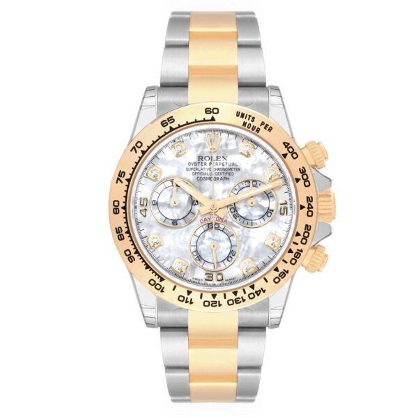 Rolex Daytona Steel Yellow Gold Mother Of Pearl Diamond Mens Watch 116503 Unworn NOS - Image 2