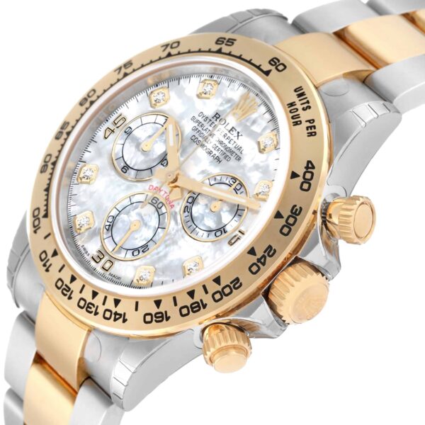Rolex Daytona Steel Yellow Gold Mother Of Pearl Diamond Mens Watch 116503 Unworn NOS - Image 5