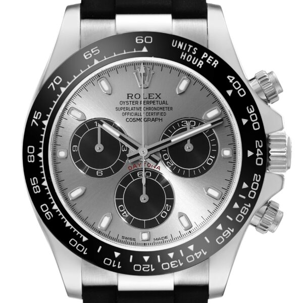 Rolex Daytona White Gold Grey Dial Oysterflex Mens Watch 116519