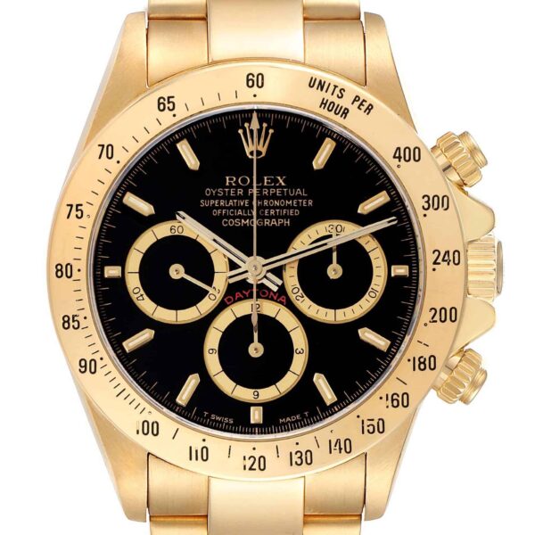 Rolex Daytona Yellow Gold Chronograph Mens Watch 16528