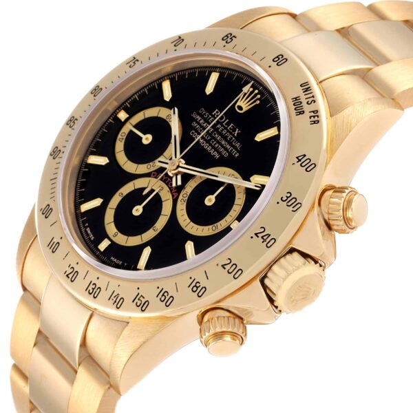 Rolex Daytona Yellow Gold Chronograph Mens Watch 16528 - Image 5