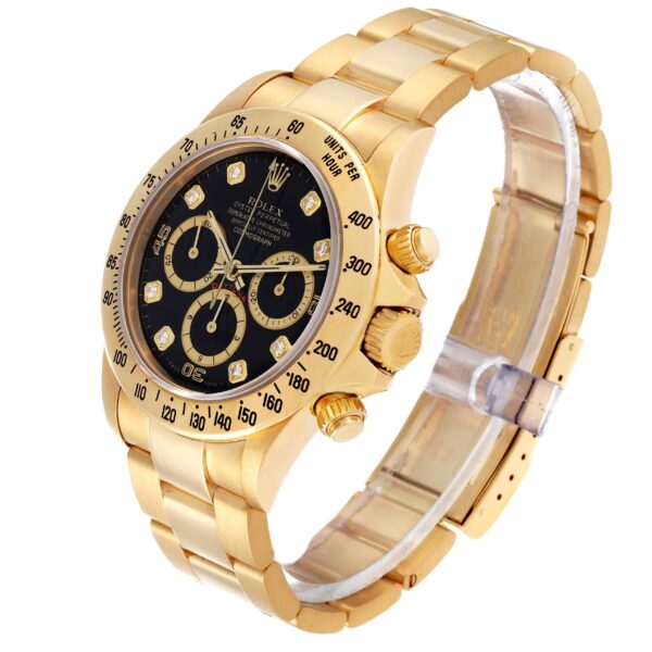 Rolex Daytona Yellow Gold Inverted 6 Diamond Dial Mens Watch 16528 - Image 4