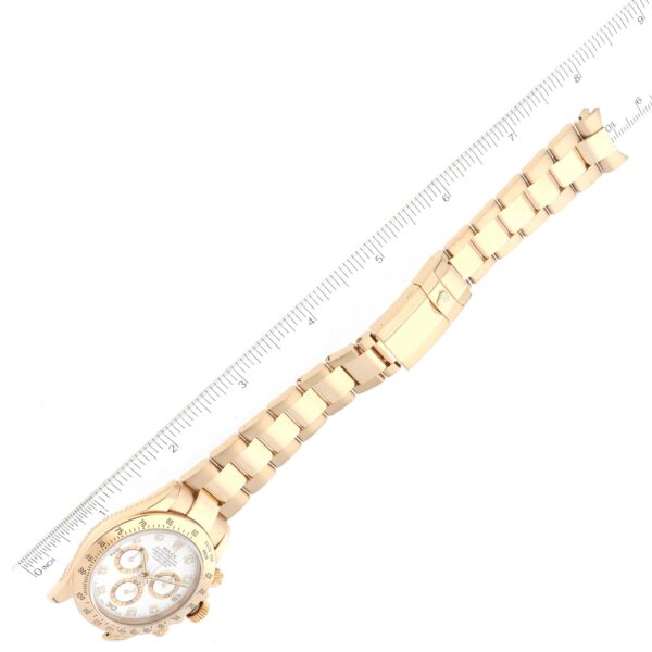 Rolex Daytona Yellow Gold White Diamond Dial Mens Watch 116528 Box Papers - Image 10