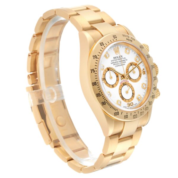 Rolex Daytona Yellow Gold White Diamond Dial Mens Watch 116528 Box Papers - Image 3