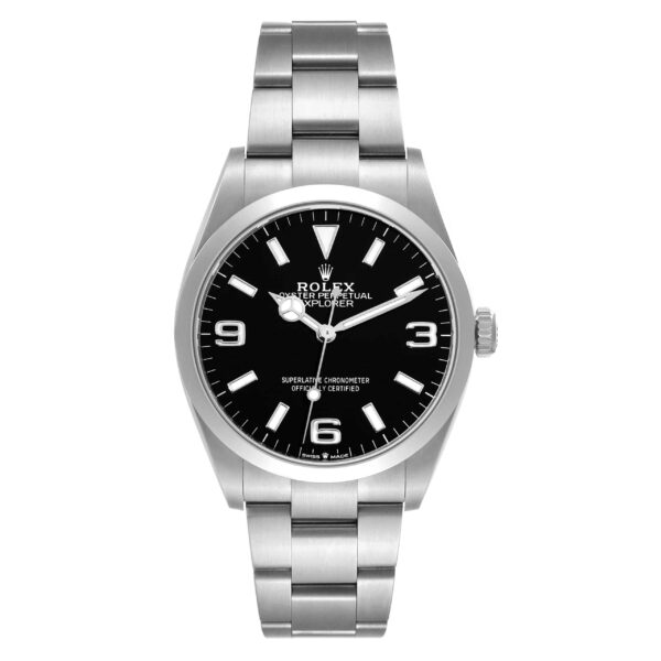 Rolex Explorer I 36mm Black Dial Steel Mens Watch 124270 Card - Image 2