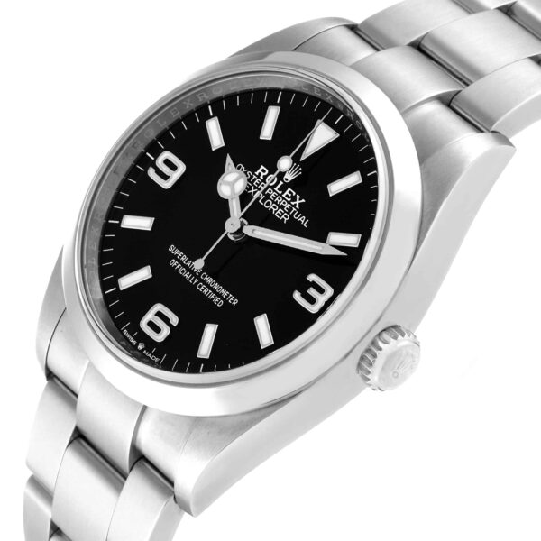 Rolex Explorer I 36mm Black Dial Steel Mens Watch 124270 Card - Image 5