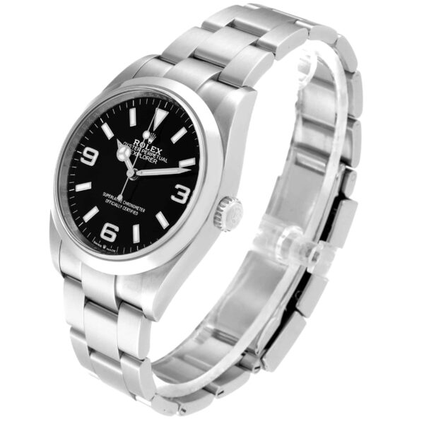 Rolex Explorer I 36mm Black Dial Steel Mens Watch 124270 Card - Image 4