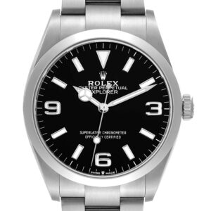 Rolex Explorer I 36mm Black Dial Steel Mens Watch 124270 Card