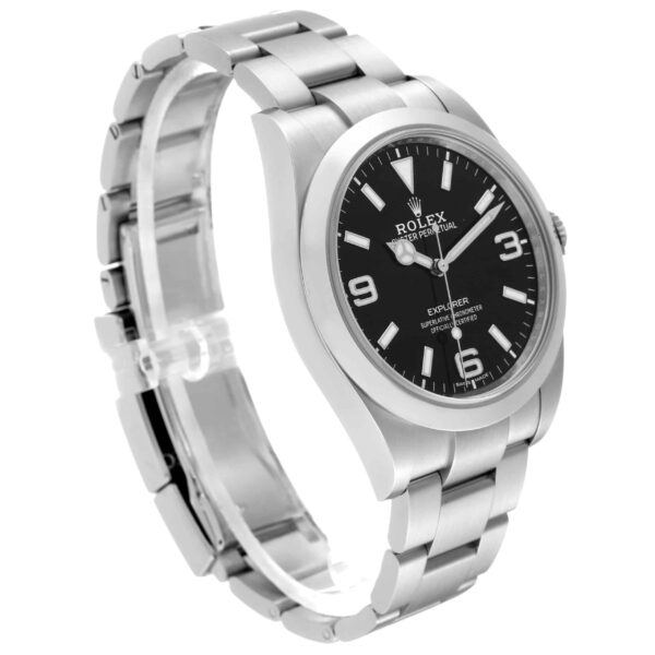 Rolex Explorer I 39mm Black Dial Steel Mens Watch 214270 Box Card - Image 3