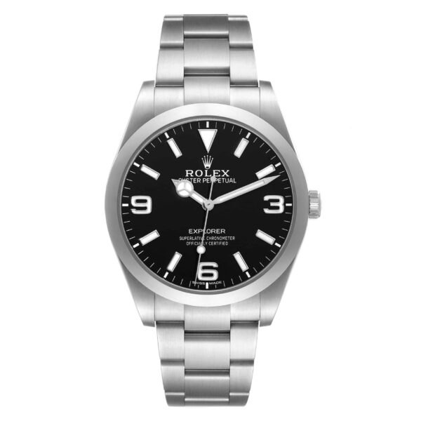 Rolex Explorer I 39mm Black Dial Steel Mens Watch 214270 Box Card - Image 2