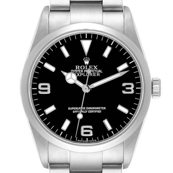 Rolex Explorer I Black Dial Steel Mens Watch 114270 Papers