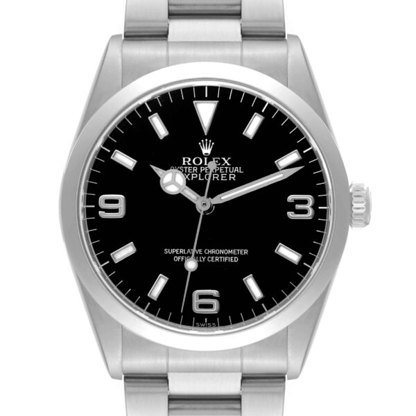 Rolex Explorer I Black Dial Steel Mens Watch 14270 Papers